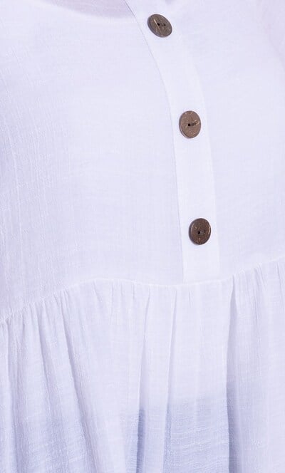 Lace Trim Dip Hem Tunic Top
