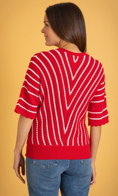 Chevron V Neck Jumper