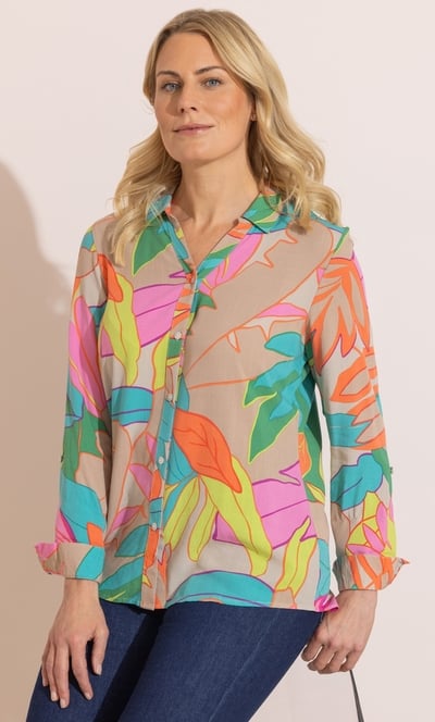 Anna Rose Leaf Printed Blouse