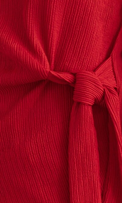 Side Tie Pleated Top