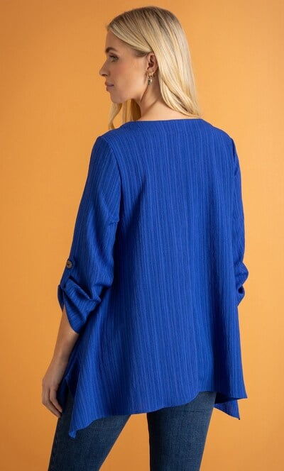 Dipped Hem Textured Top