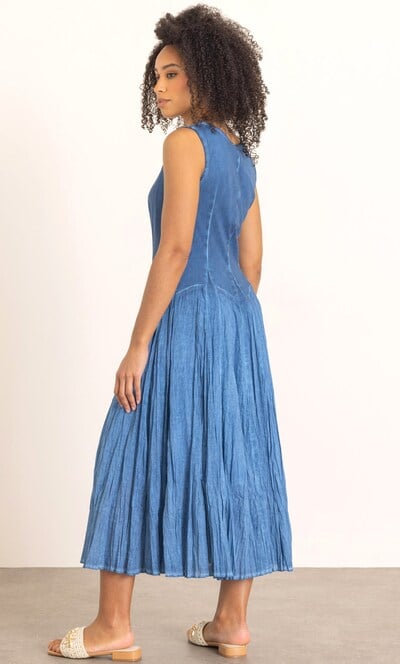 Sleeveless Cotton Blend Parachute Dress