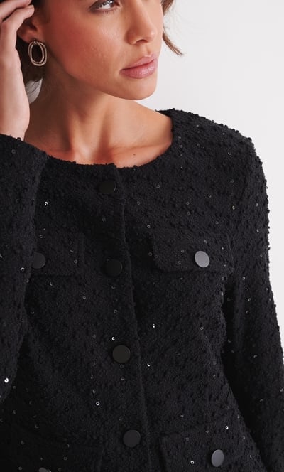 Embellished Boucle Fitted Jacket