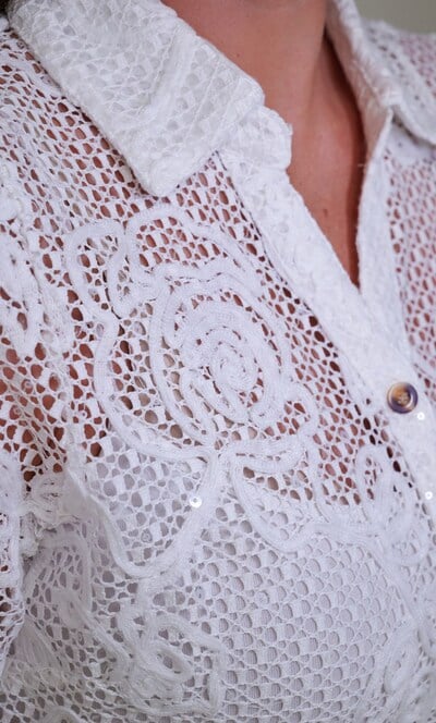 Anna Rose Embellished Embroidered Blouse