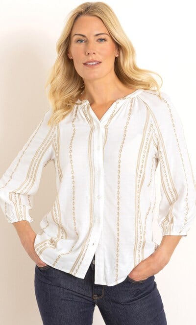 Lurex Chain Embroidered Blouse
