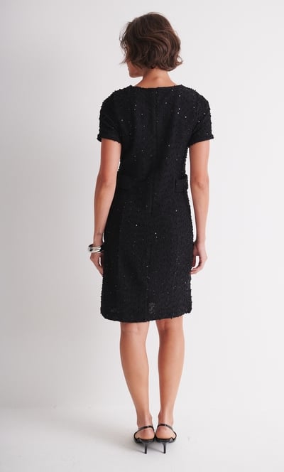 Embellished Boucle Shift Dress