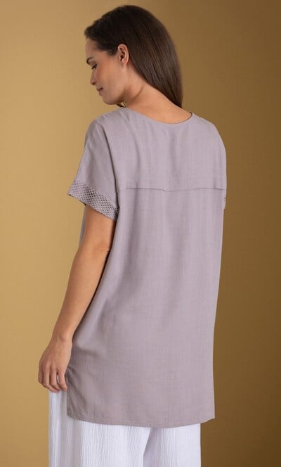 Linen Blend Loose Fit Top