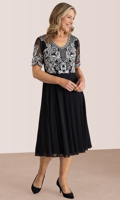Anna Rose Cornelli Trim Mesh Dress
