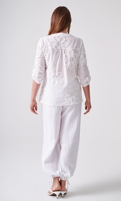 Anna Rose Applique Pattern Cotton Blouse