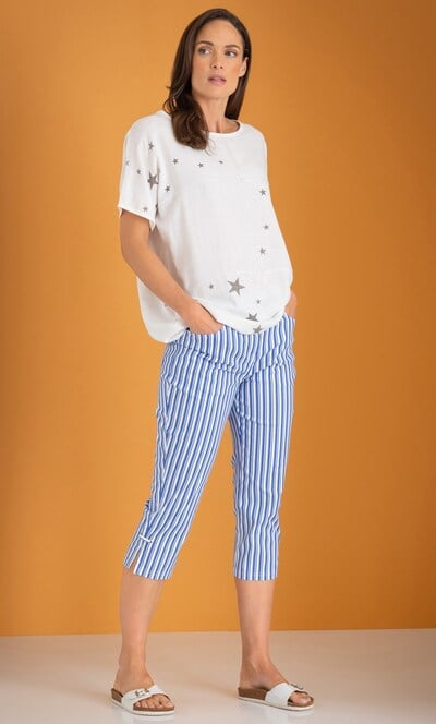 Striped Capri Trousers