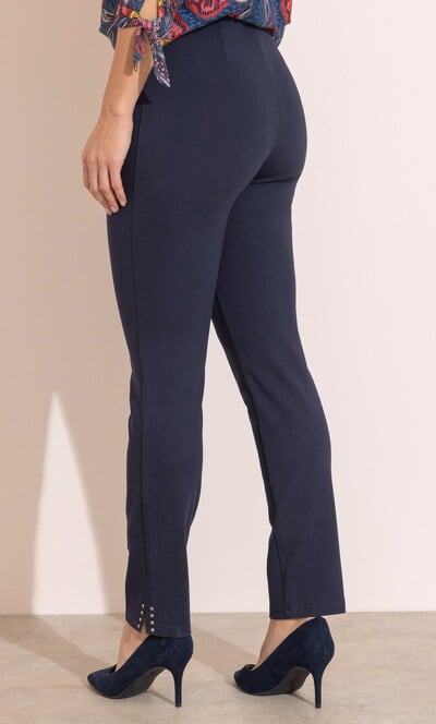 Slim Leg Studded Pull On Ponte Trousers