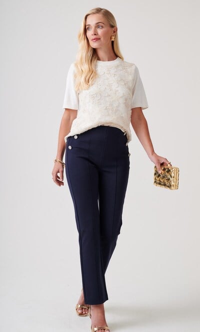 Floral Embellished Knitted Top