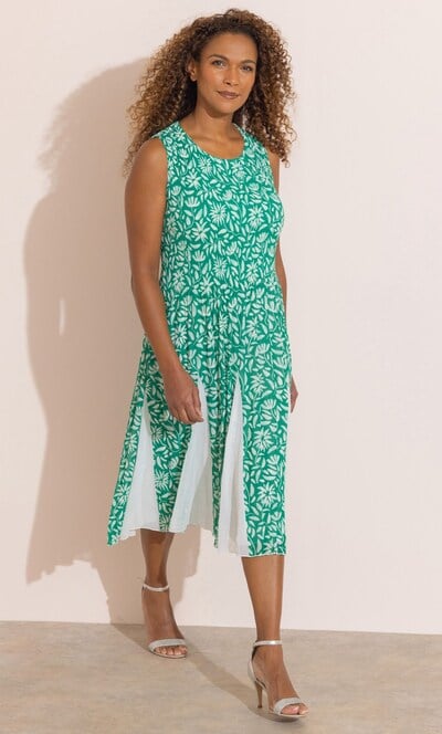 Anna Rose Floral Pleated Chiffon Dress