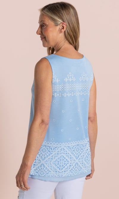 Anna Rose Textured Printed Sleeveless Top