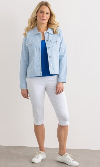 Cotton Blend Striped Jacket