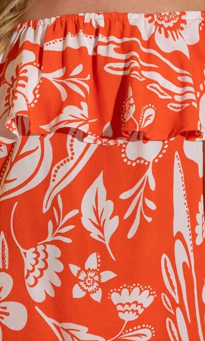 Floral Print Bardot Top