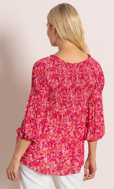 Printed Pleat Top