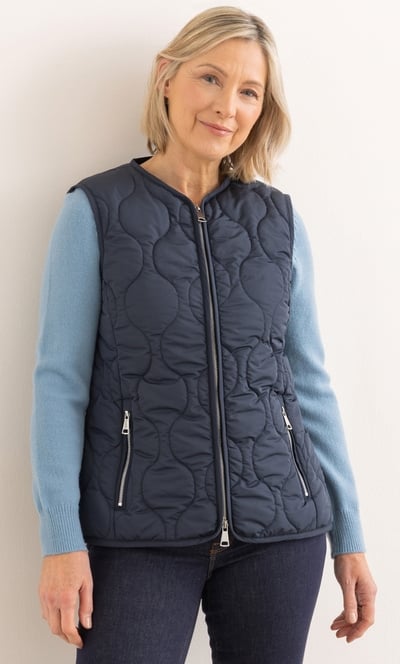 Anna Rose Quilted Collarless Gilet