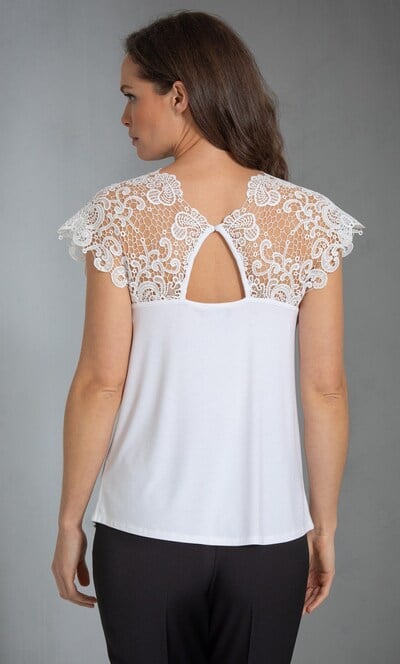 Lace Trim Jersey Top