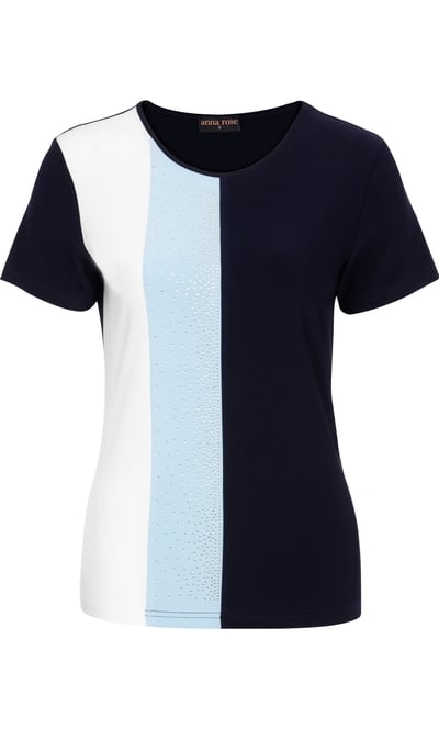 Anna Rose Colour Block Sparkle Top