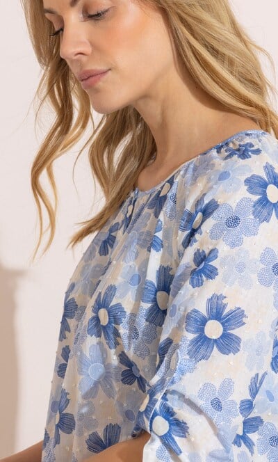 Floral Print Cotton Blouse