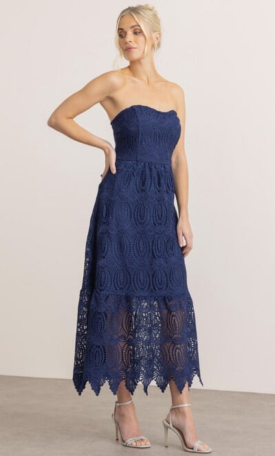 Bandeau Crochet Lace Maxi Dress