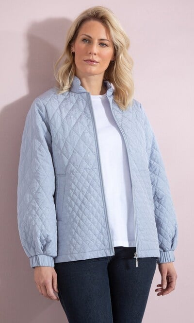 Diamond Quilted Zip Jacket