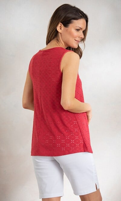 Eyelet Cut Sleeveless Top