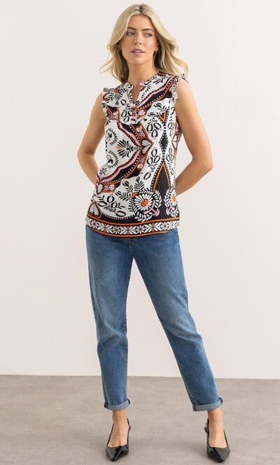Printed Sleeveless Top