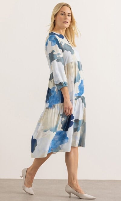 Watercolour Printed Lightweight Relaxed Fit Dress