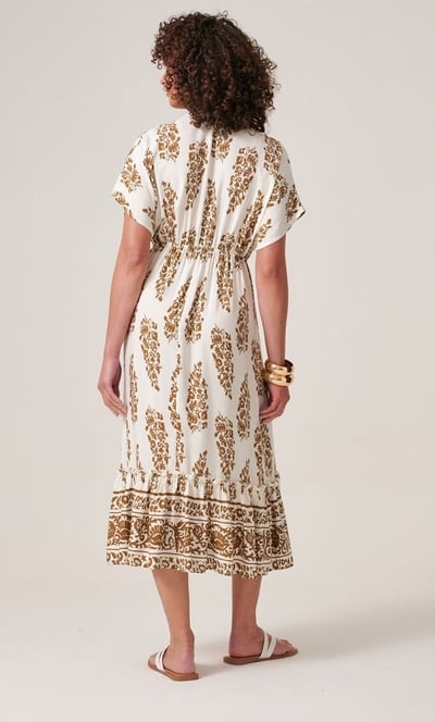 Embellished Printed Midi Dress