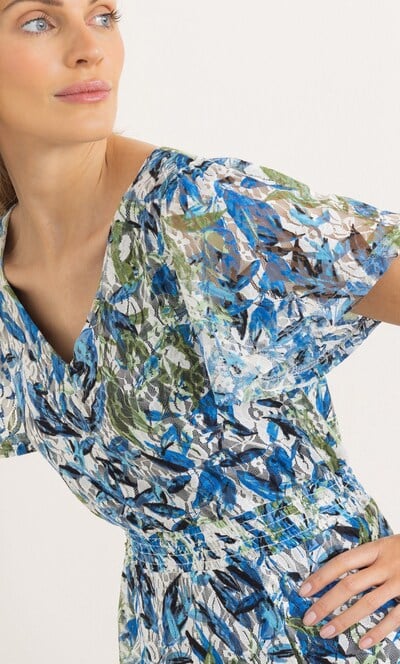 Leaf Printed Floral Lace Dress