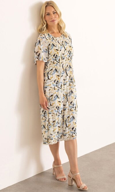 Floral Print Pleated Dress