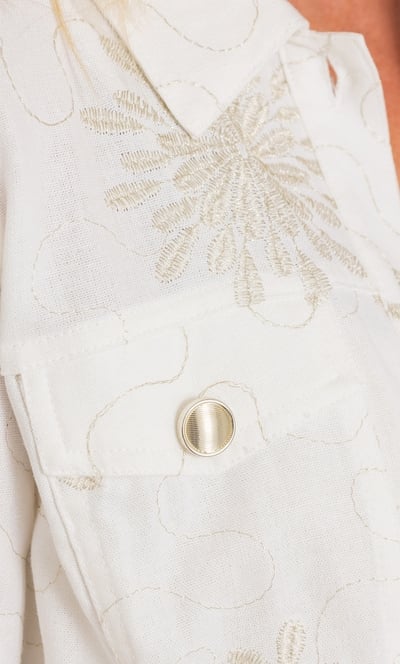 Anna Rose Embroidered Linen Blend Jacket