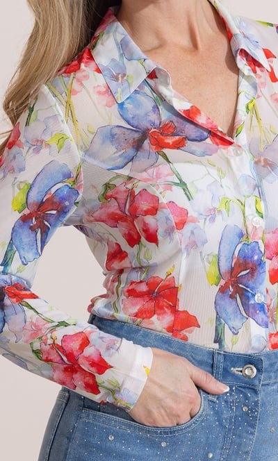 Floral Mesh Blouse