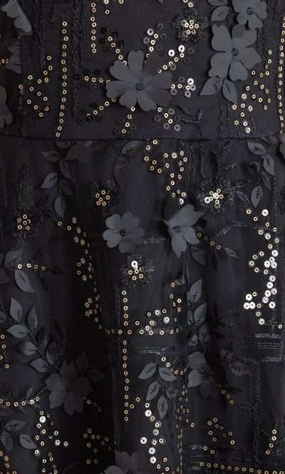 Sleeveless Applique Shimmer Dress