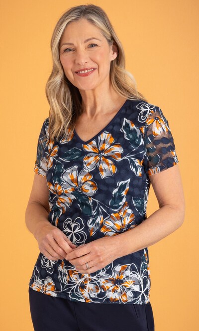 The Anna Floral Top-White