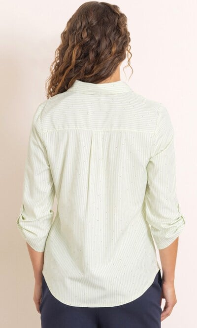 Anna Rose Embellished Striped Shirt