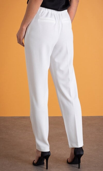 Pull On Slim Leg Crepe Trousers