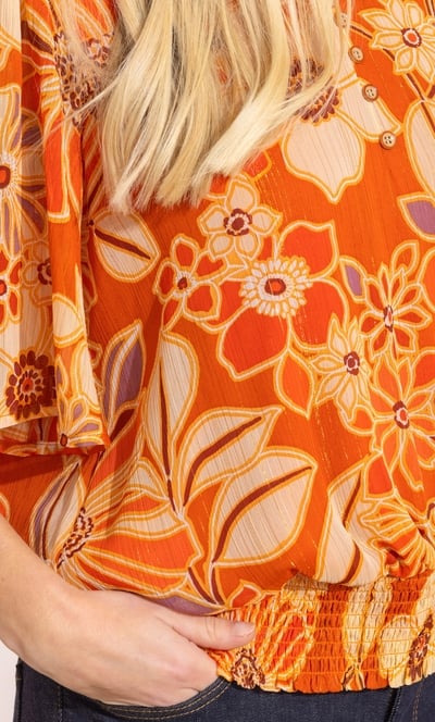 Floral Printed Shimmer Top