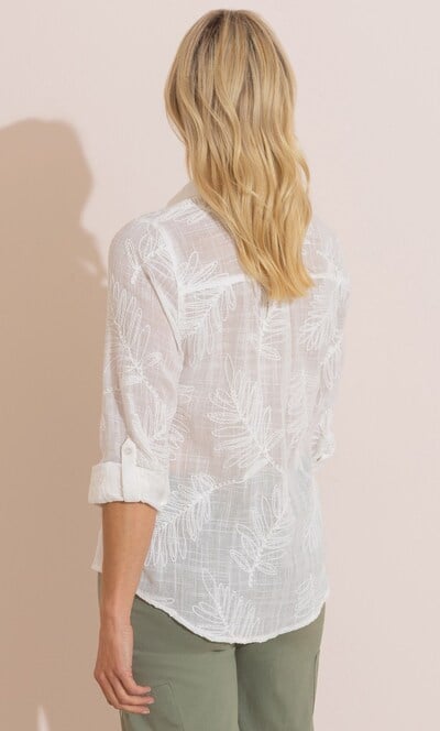 Anna Rose Leaf Embroidered Cotton Blouse