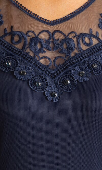 Anna Rose Mesh and Embellished Lace Midi Dress