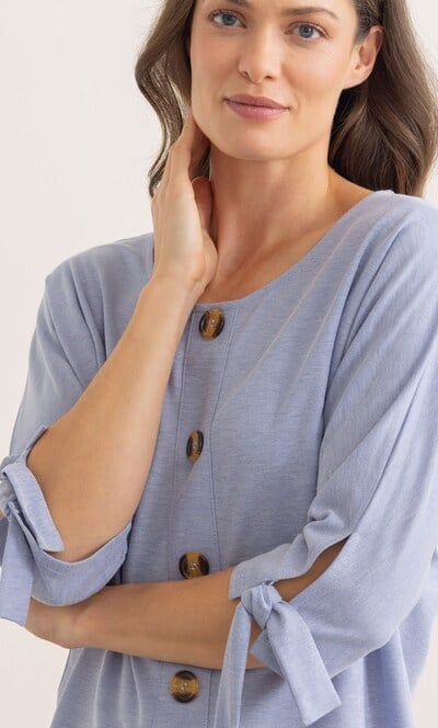 Tie Cuff Stretch Top
