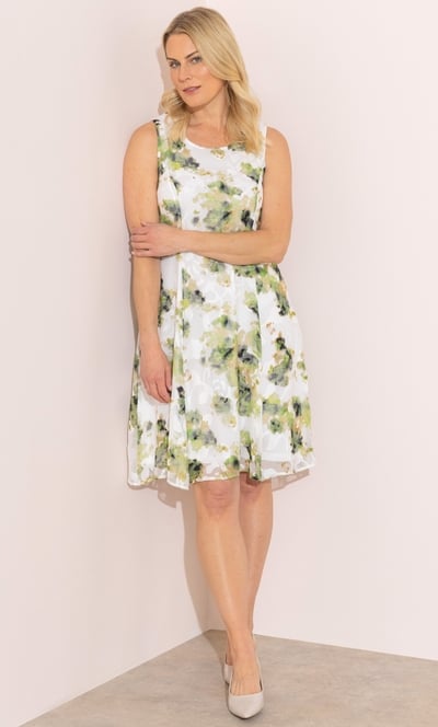 Anna Rose Printed Jacquard Midi Dress