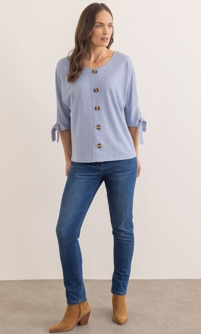 Tie Cuff Stretch Top