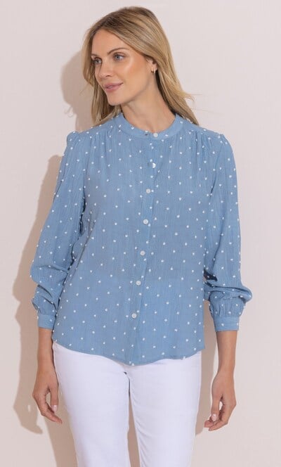 Spot Jacquard Blouse