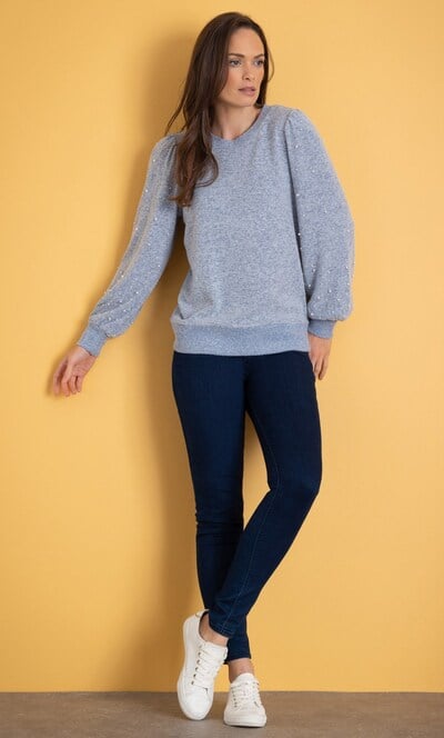 Embellished Blouson Sleeve Jumper