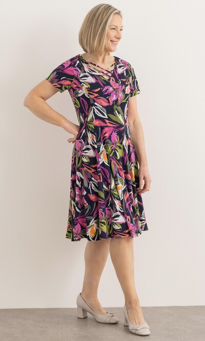 Anna Rose Bouquet Print Jersey Dress
