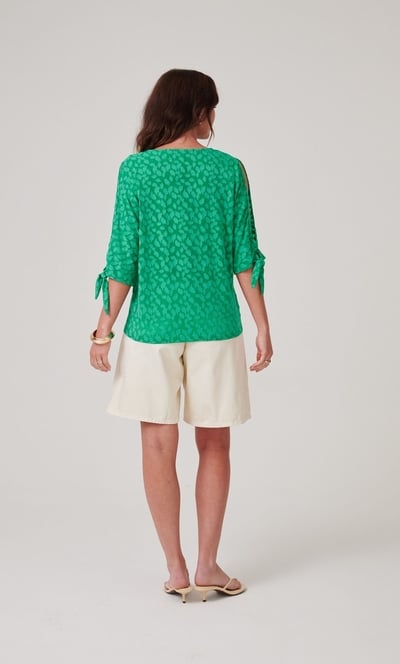 Burnout Jersey Tie Cuff Top