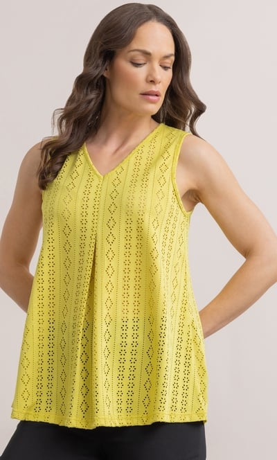 Eyelet Cut Sleeveless Top